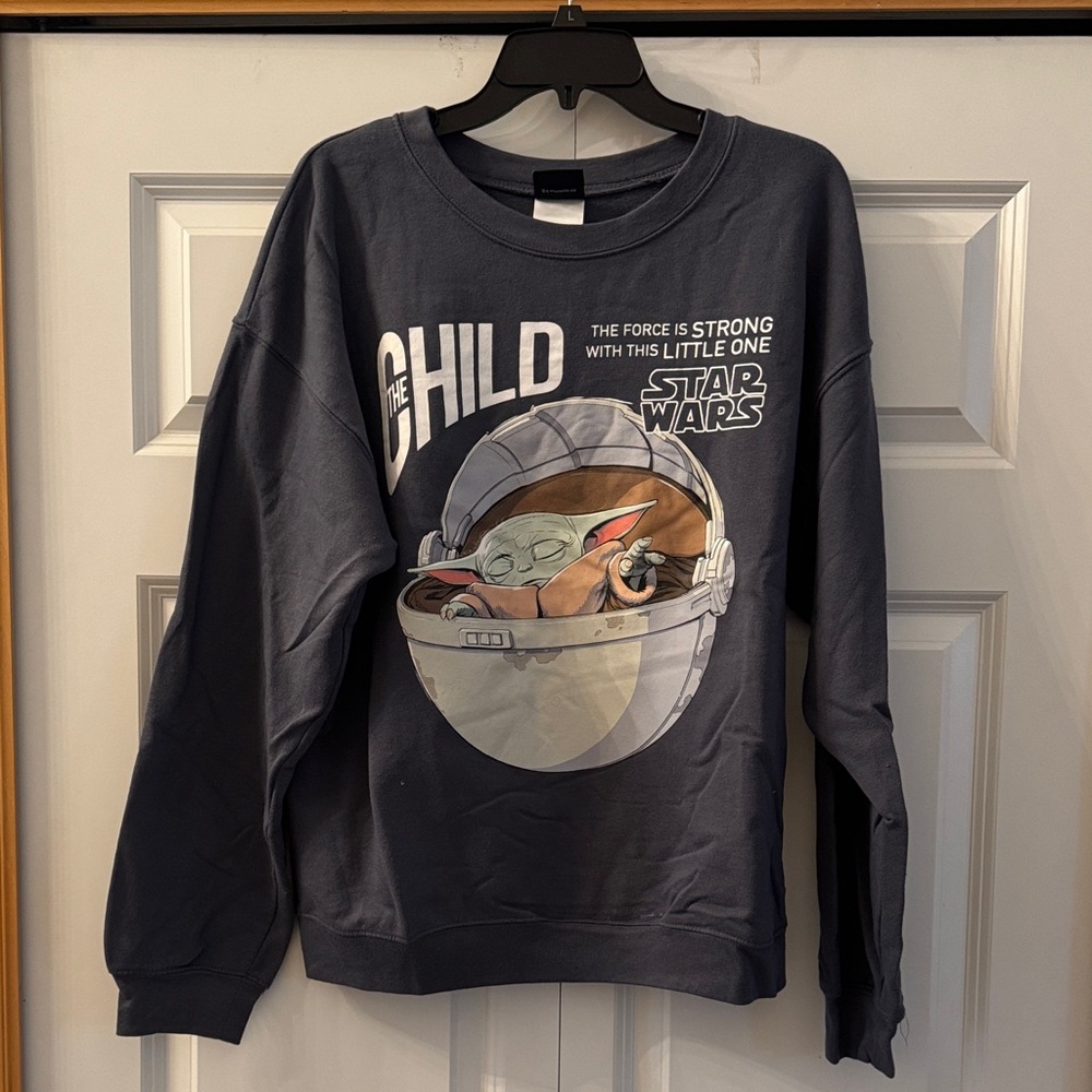 Star Wars Baby Yoda Sweatshirt - Dark Gray with The Child Design